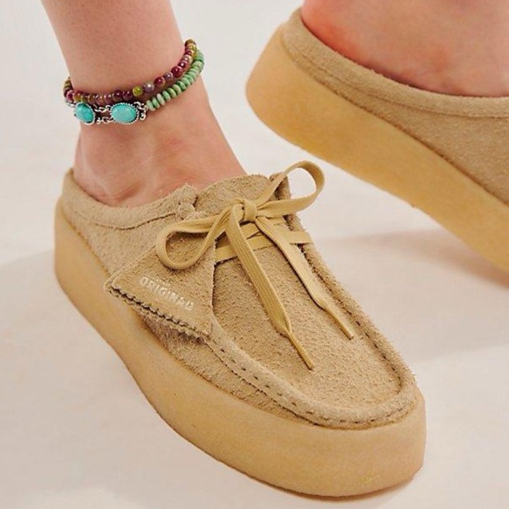 Clarks Wallabees Cup Lo Slip On Mules